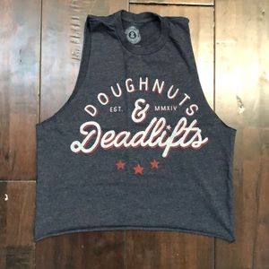 Doughnuts and Deadlifts Crop Muscle Tank
